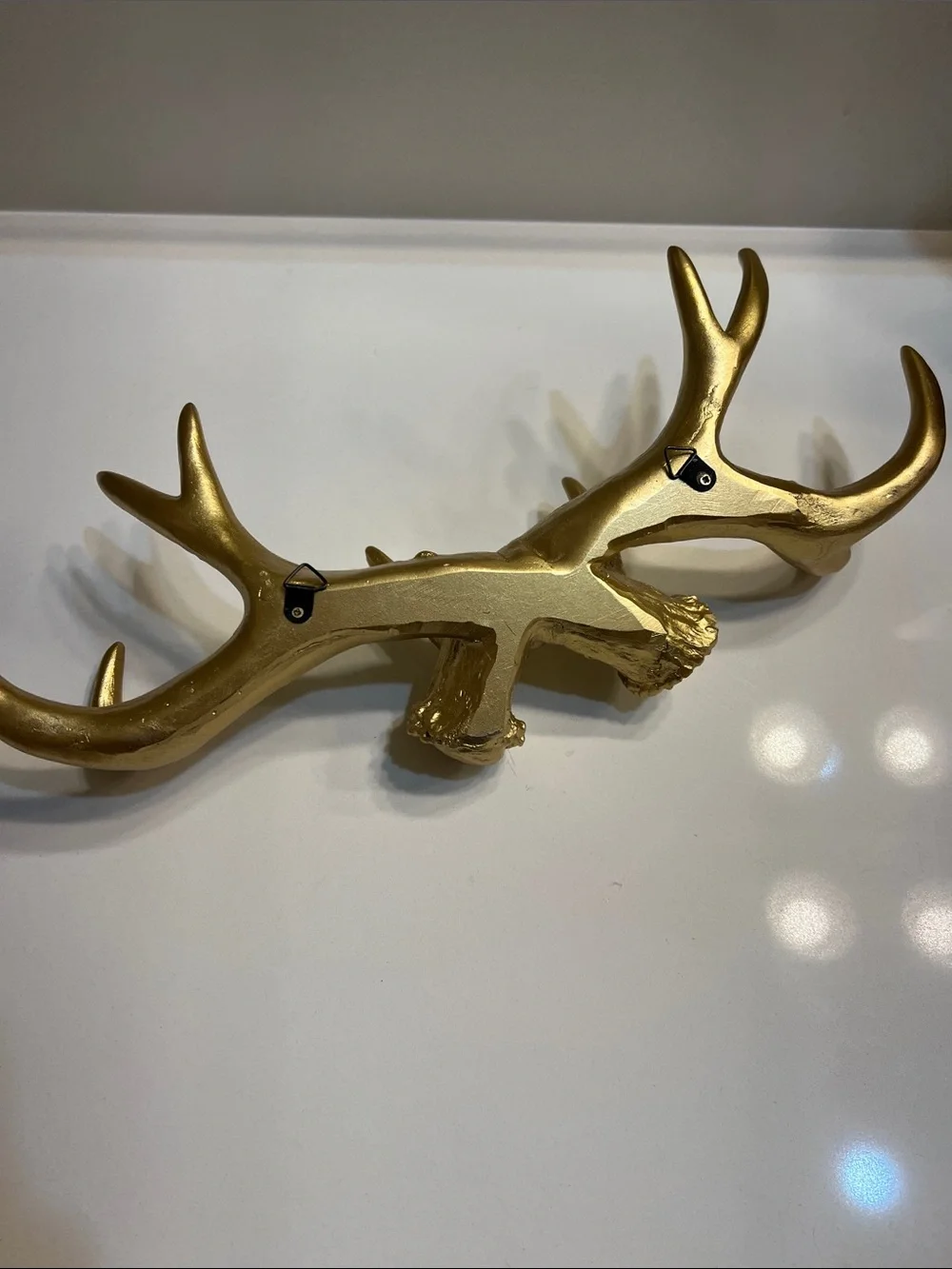 Gold Antler Wall Decor Accent - Decorative Home Wall Art